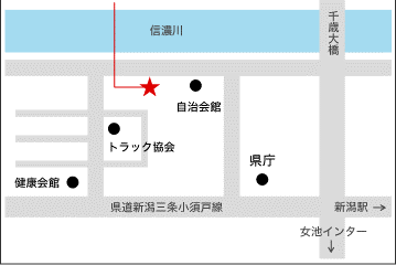 公益社団法人にいがた緑の百年物語緑化推進委員会への地図